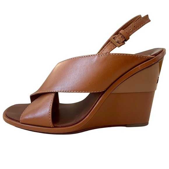 Tory Burch Tan Leather Slingback Sandals - Picture 2 of 7